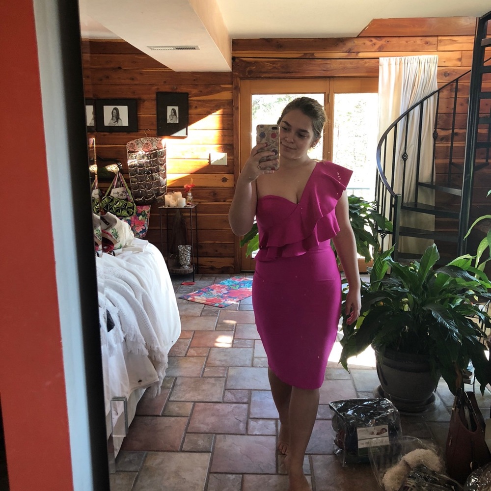 Karlie one shoulder ruffle dress!